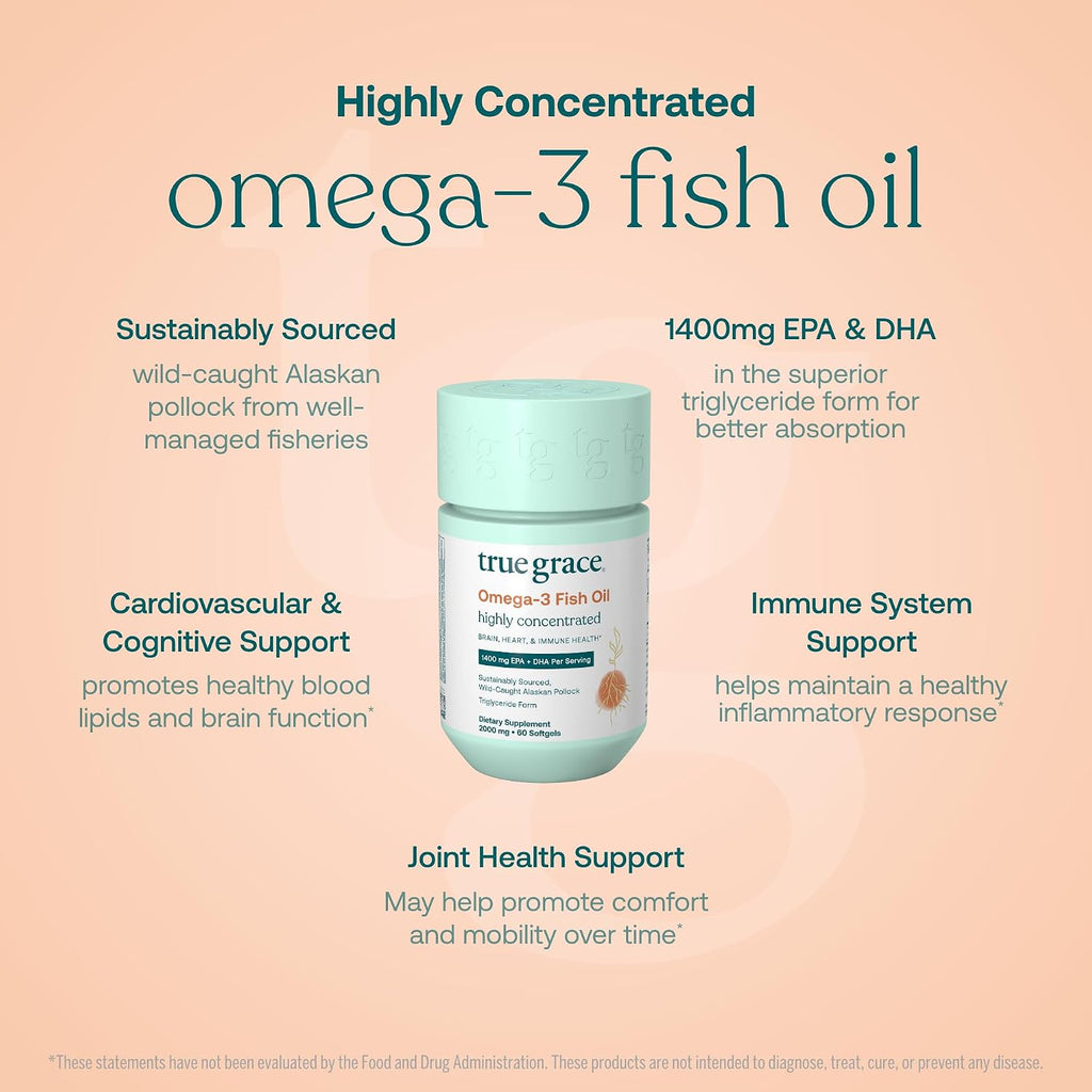 True Grace Pack Multivitamínico Mujer y Omega-3 (30 comprimidos + 60 perlas) - 30 días