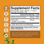 Natures Craft Gotas Líquidas de Vitamina D3 con K2 - 2000 UI por Dosis, Vegano, 60 ml (2 Fl Oz)