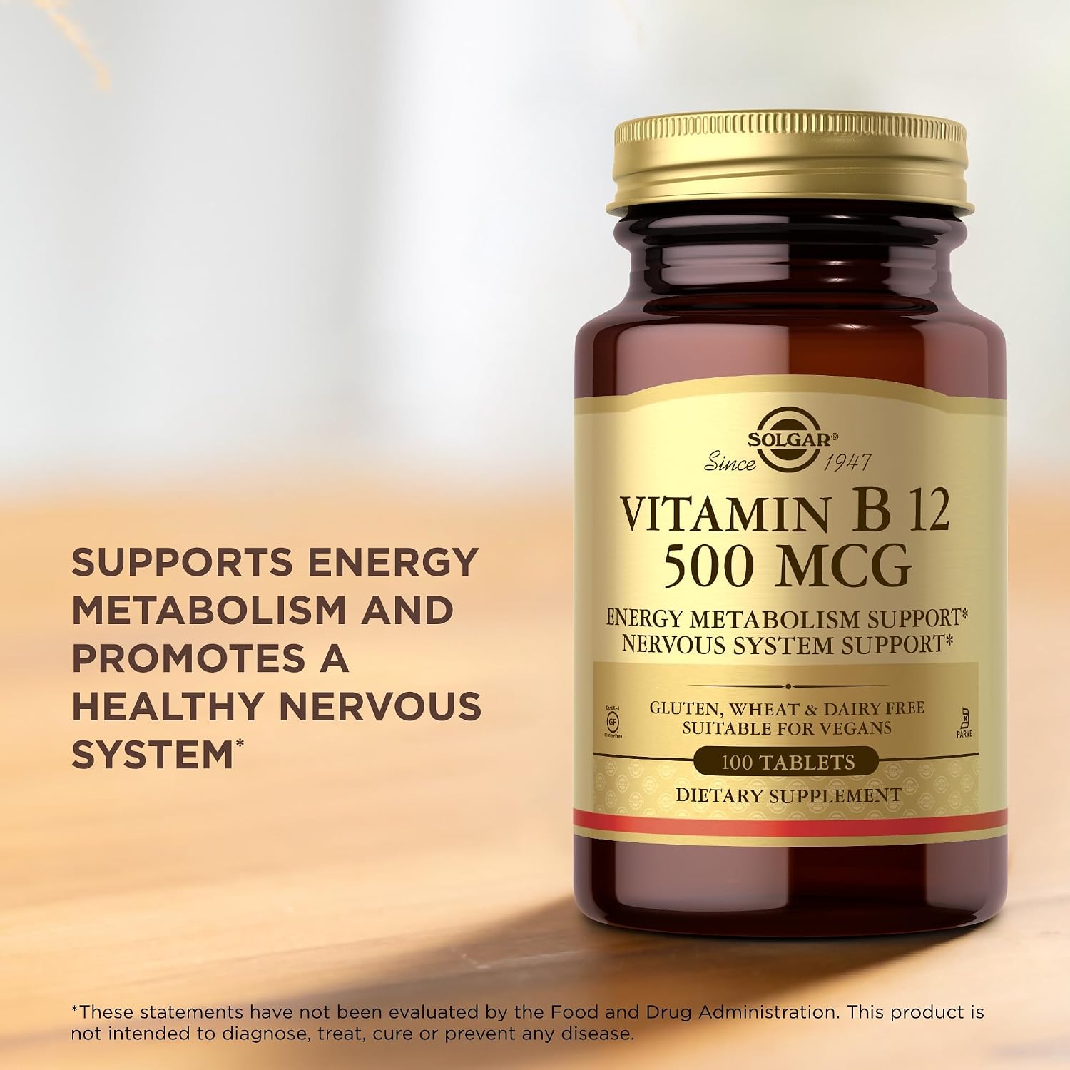 Solgar Vitamina B12 500mcg, 100 Comprimidos