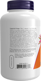 NOW Foods Vitamina C-500 Ascorbato Cálcico, 250 Cápsulas Vegetales