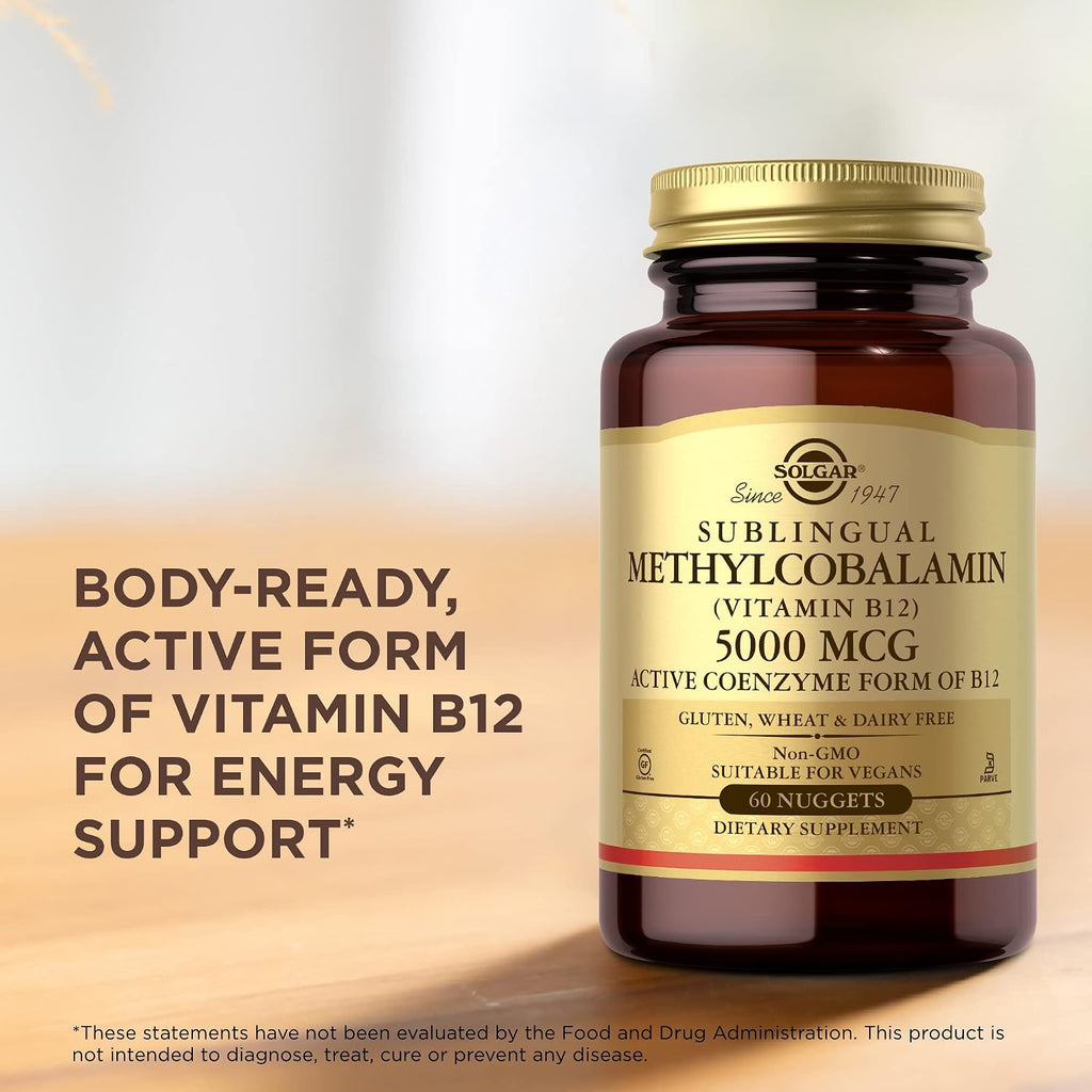 Solgar Metilcobalamina (Vitamina B12) 5000 mcg, 60 Nuggets (Pack de 3) - Sabor Cereza - Vegano, Sin Gluten