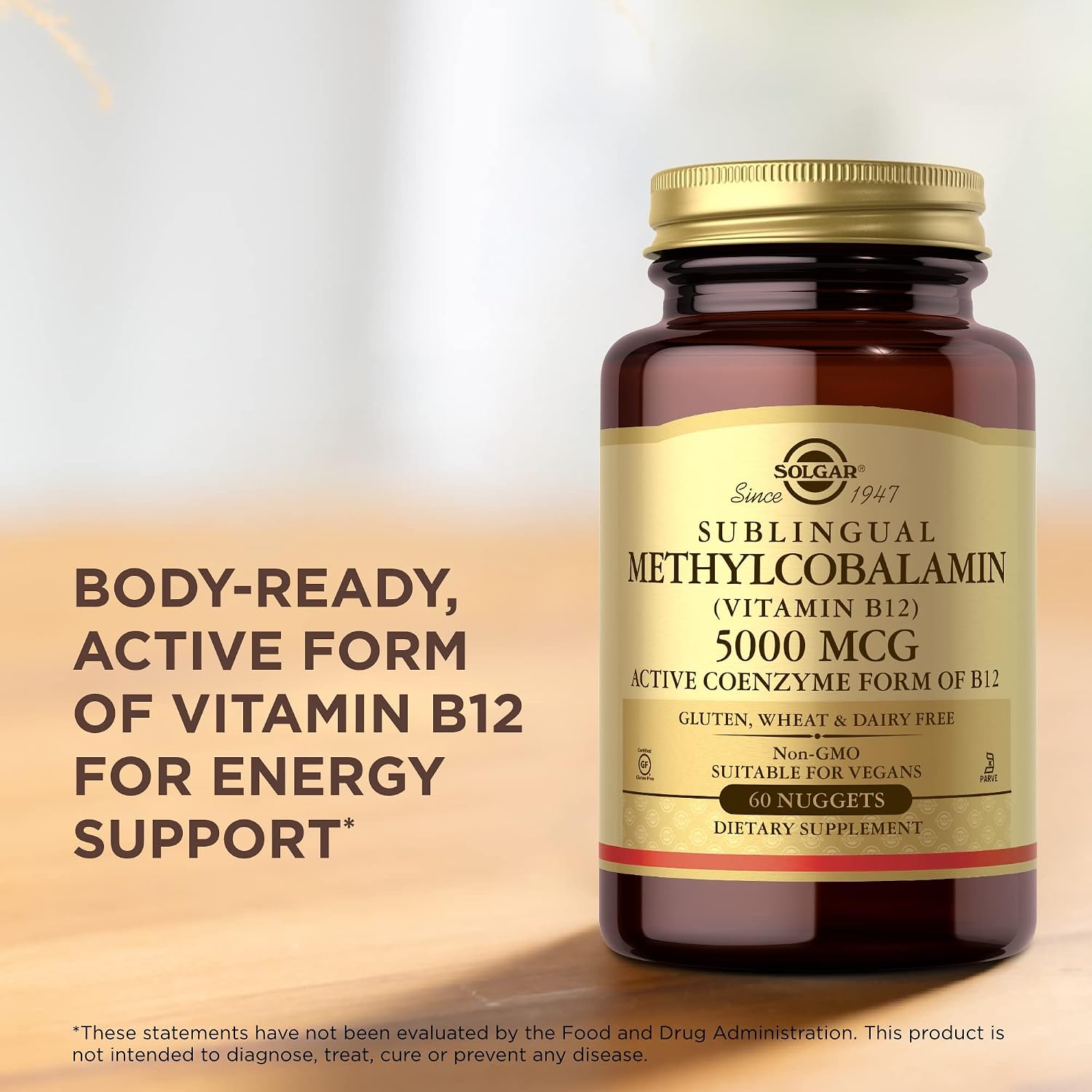 Solgar Metilcobalamina (Vitamina B12) 5000 mcg, 60 Nuggets (Pack de 3) - Sabor Cereza - Vegano, Sin Gluten
