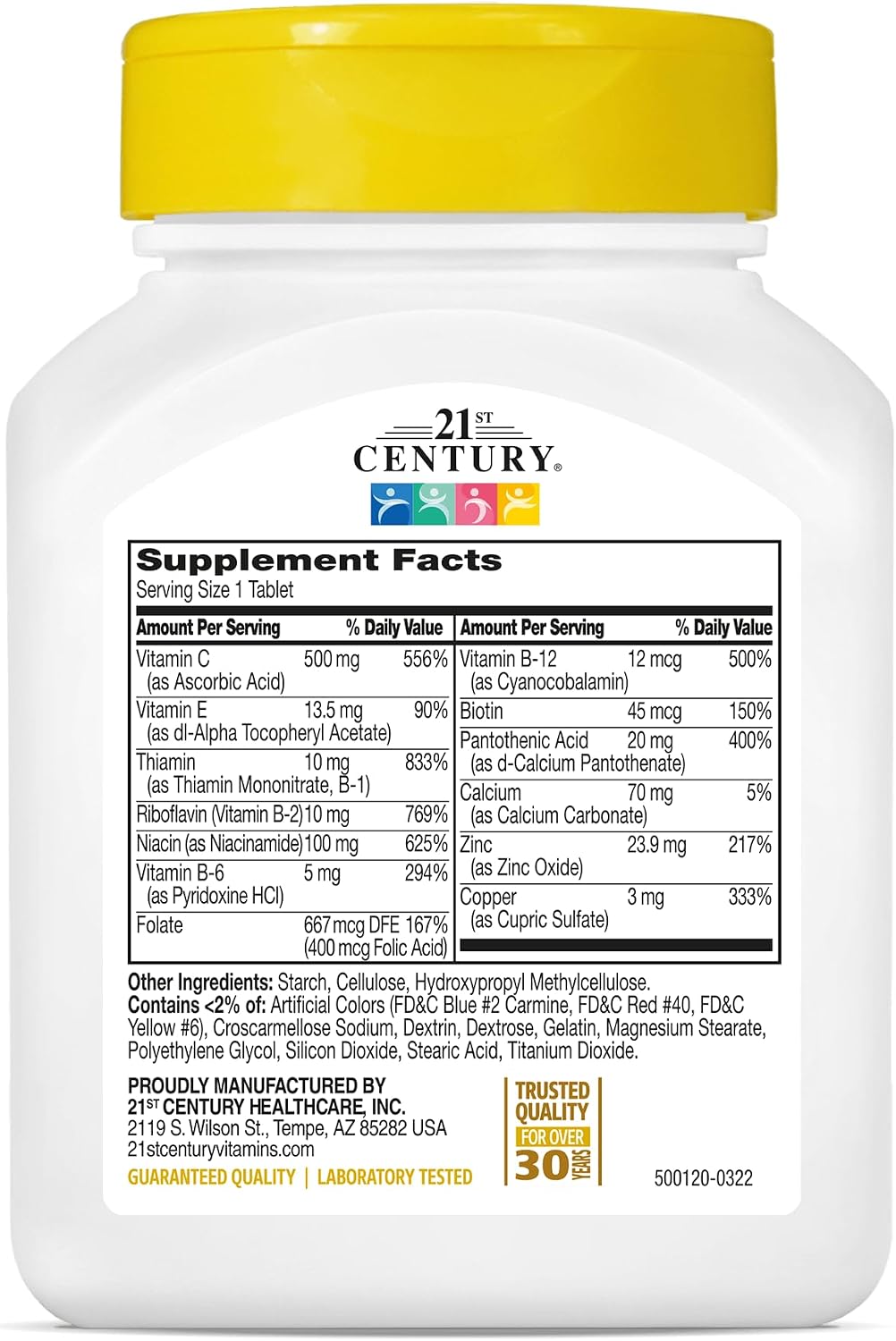 21st Century Stress B Plus Zinc, 66 comprimidos