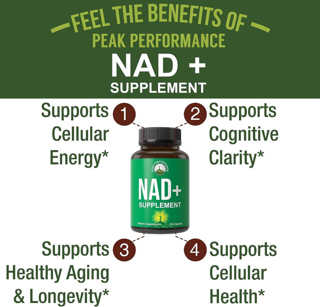 Peak Performance Suplemento de NAD de Alta Pureza en Cápsulas para Mujeres y Hombres