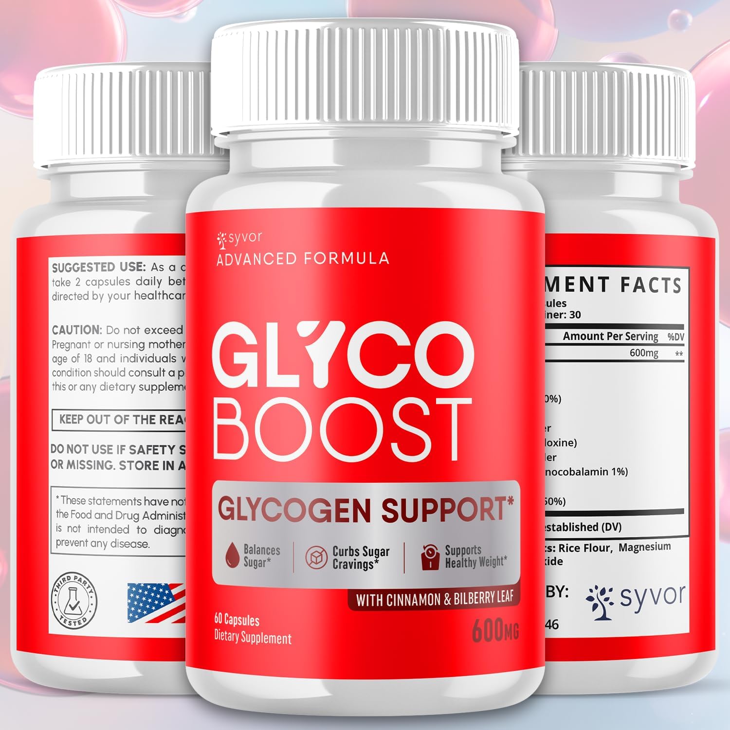 Glyco Boost Capsules, Fórmula Avanzada con Ingredientes Naturales - 5 Pack (300 Cápsulas)