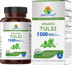 Organic Tulsi (Holy Basil) 1500mg, 90 Vegetarian Tablets