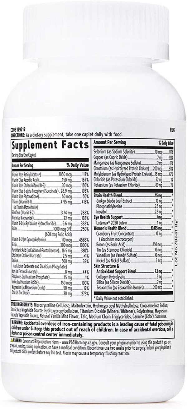 GNC Women's 50 Plus One Daily Multivitamin | Multivitamínico para Mujeres 50+ con Vitamina D, Calcio y B12 | 60 Comprimidos