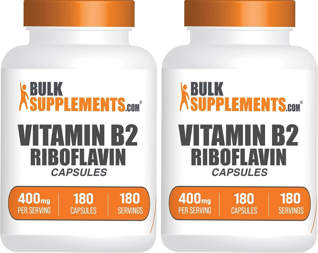 BulkSupplements Riboflavina 400 mg - Vitamina B2 - 180 cápsulas
