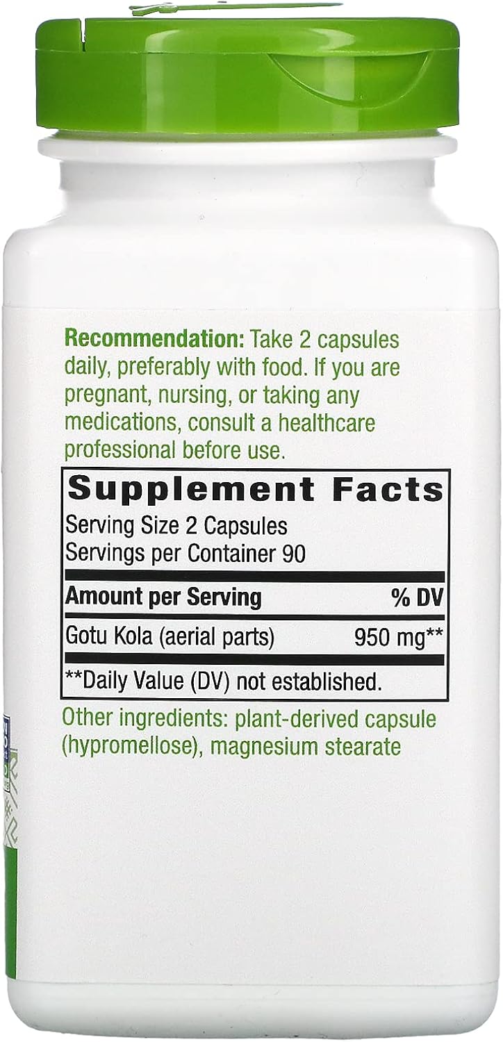 Nature's Way Gotu Kola - 180 Capsules of 475 mg