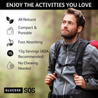 Glucose SOS Polvo de Glucosa en Sobres con Dextrosa Natural, Absorción Rápida que se Disuelve Instantáneamente en la Boca sin Agua, Manzana Verde, 12 unidades