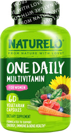 NATURELO Multivitamínico Diario para Mujeres - 240 Cápsulas - con Vitamina B12, Complejo B Activo, Extractos Vegetales, Sin OMG, Vegano - 8 Meses de Suministro