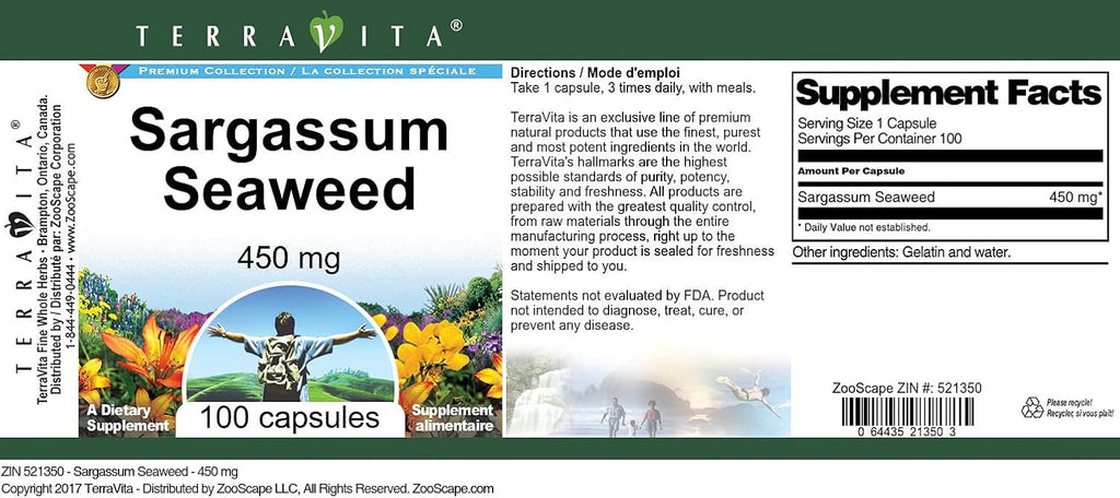 Sargassum Seaweed - 450 mg (100 Cápsulas)