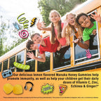 Gominolas de Defensas para Niños 5 en 1 con Miel de Manuka, Vitamina C, Zinc, Equinácea y Jengibre - Sabor Cítrico Natural - 60 Gominolas