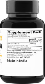 MONOHERB Extracto de Banaba 1000 mg - 90 Cápsulas Vegetales - 2% Ácido Corosólico