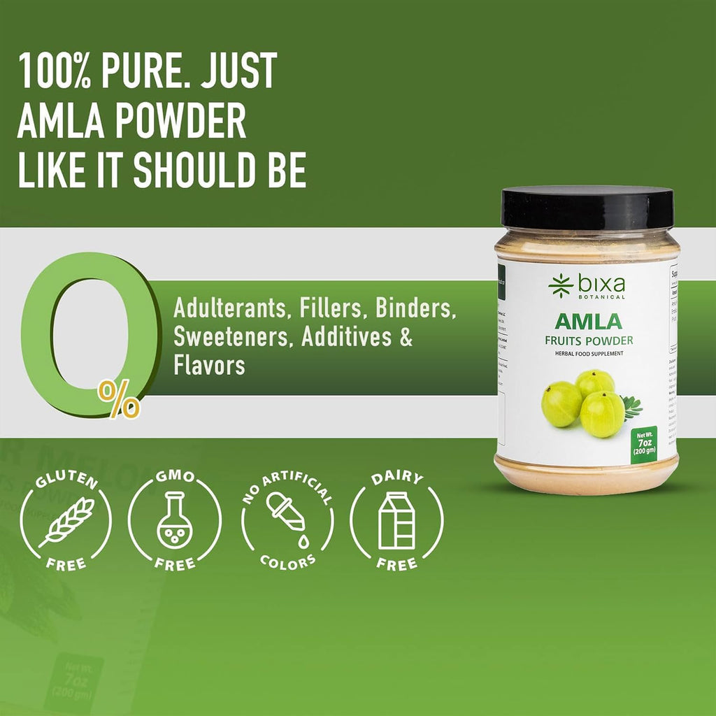 bixa BOTANICAL Amla (Amalaki) Powder - Indian Gooseberry - Rich in Natural Vitamin C - 200g