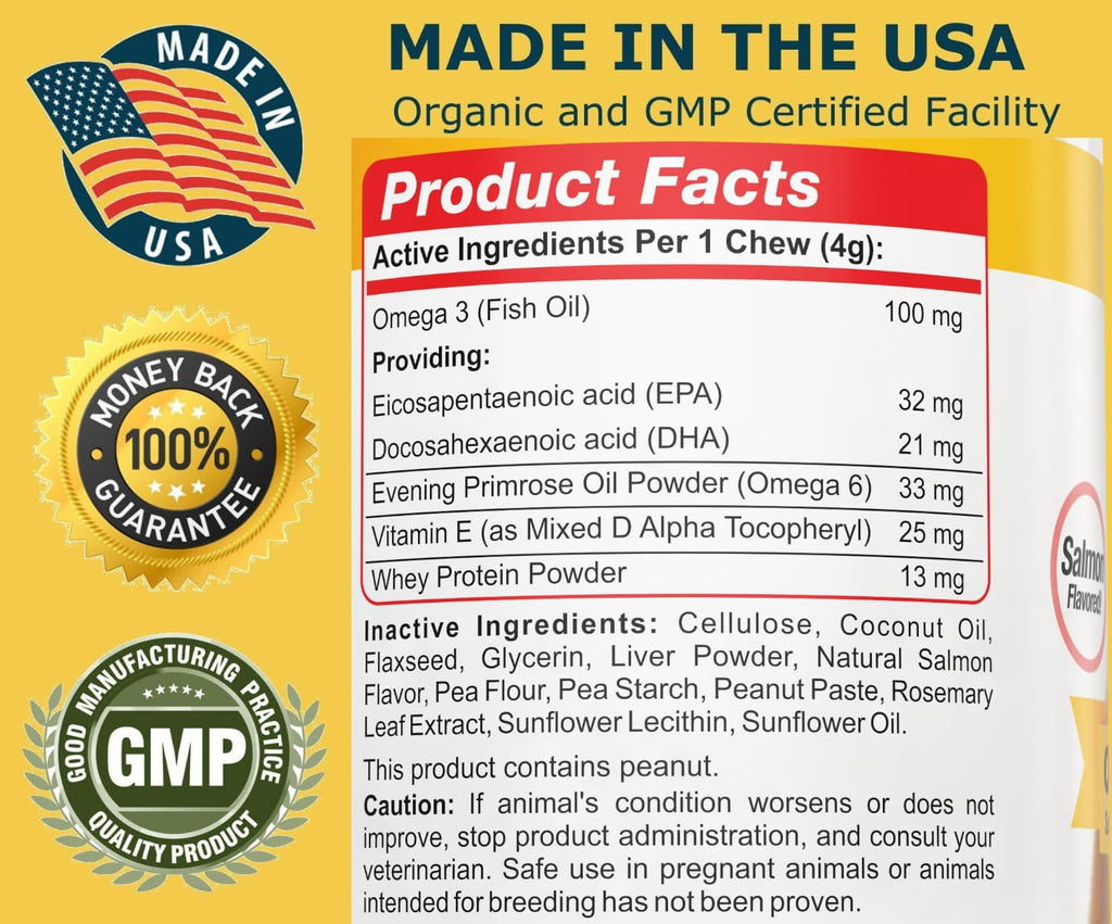 Amazing Omega 3 for Dogs - Suplemento de Aceite de Pescado para Perros - 90 Golosinas Blandas