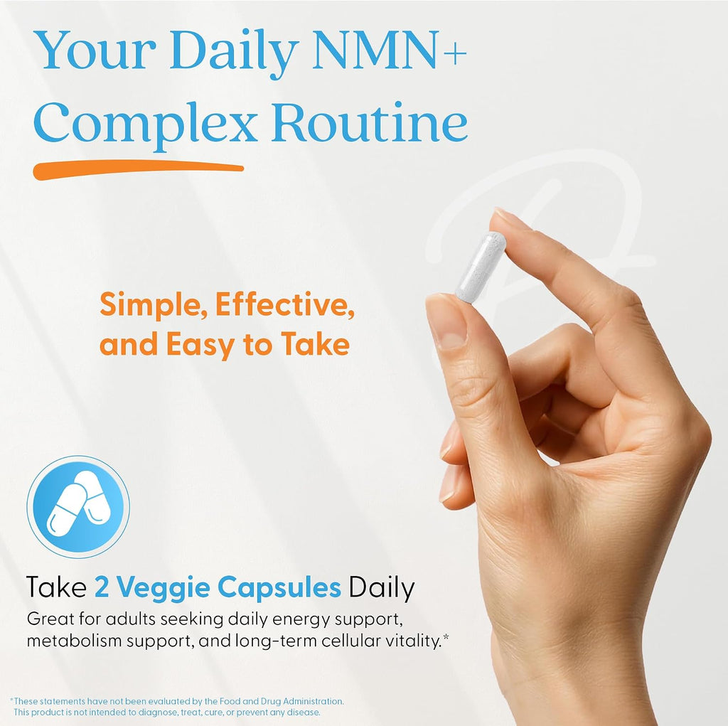 Doctor's Best NMN+ Complex - Suplemento con NMN, Resveratrol, Rodiola y Ginseng - 60 Cápsulas Veganas
