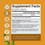 Polen de Abeja 180 Cápsulas - 1000 mg por Ración - Sin Gluten y Vegetariano