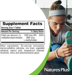 NaturesPlus Folic Acid (Methylfolate) - 800 mcg - 90 Tablets