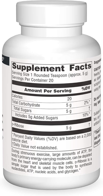 Source Naturals D-Ribose en Polvo - 100 g – Fabricado en EE. UU. (Scots Valley, CA) bajo las Buenas Prácticas de – Image 3