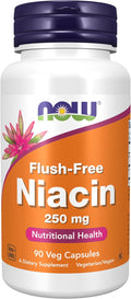 Niacina (Vitamina B3) 250 mg Flush-Free - 90 Cápsulas Veganas - NOW Foods