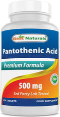 Best Naturals Ácido Pantoténico 500 mg 120 Comprimidos