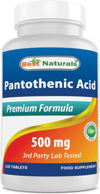 Best Naturals Ácido Pantoténico 500 mg 120 Comprimidos