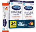 Pedialyte con Apoyo Inmunológico, Polvo de Electrolitos con Vitamina C y Zinc, Hidratación Avanzada, Sabor Punch de Frutas, 24 Sobres