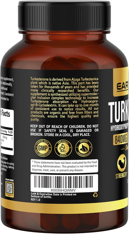 Turkesterone 840 mg – Apoyo Natural de Testosterona con Extracto Puro de Ajuga Turkestanica – Image 8