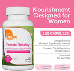 Zahler Female Totality, Suplemento de Fertilidad para Mujeres, Vitaminas Prenatales, Certificado Kosher, 120 Cápsulas