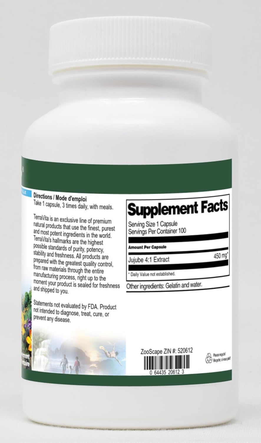 Jujube 4:1 - 450 mg (100 Cápsulas)