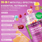 Totaria Multivitamínico para Mujeres sin Azúcar con Hierro – Gomitas con Complejo B, Vitaminas C, D3, K2, para Apoyo Nutricional Diario, Inmunidad y Piel