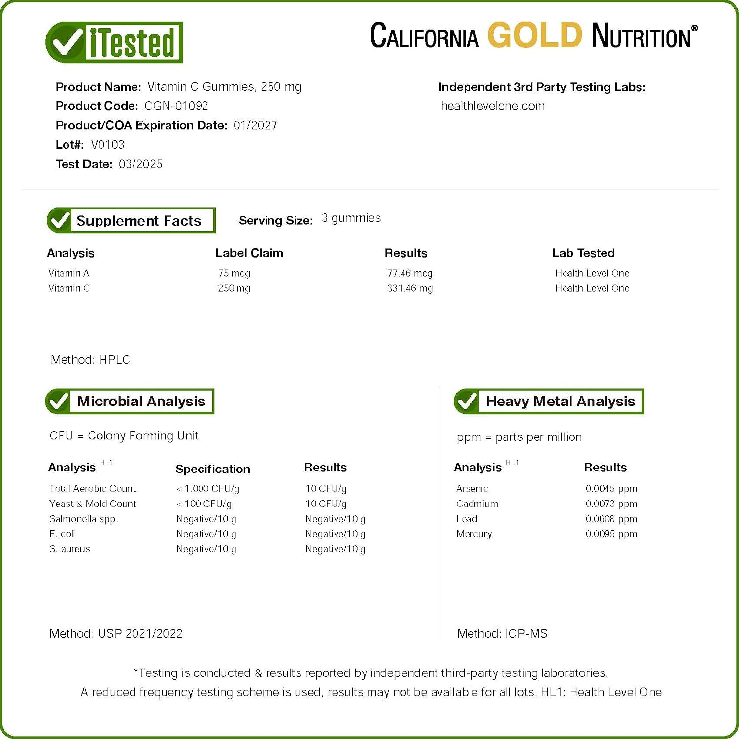 California Gold Nutrition Gomitas de Vitamina C con Vitamina A a partir de 100% Betacaroteno, 90 gomitas vegetarianas