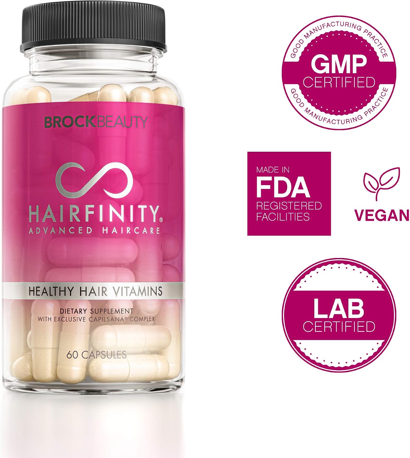 Hairfinity Vitaminas para el Cabello - con Biotina, Aminoácidos y Complejo Capilsana® - 60 Cápsulas Veganas