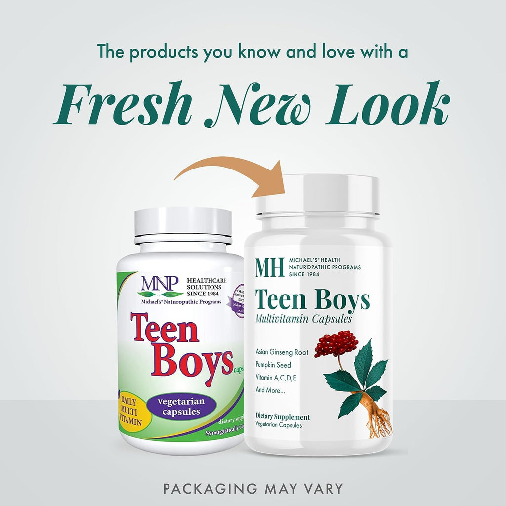 Michael's Health Teen Boys Multivitamínico Diario, 120 Cápsulas Vegetarianas, Kosher