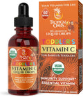 Gotas de Vitamina C Orgánicas USDA para Niños Pequeños | Apoya el Sistema Inmunitario | Vegano | Sin OMG | Sin Gluten | 60 Dosis