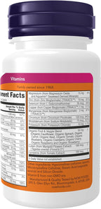 NOW Foods Daily Vits™ con Mezcla de Frutas y Verduras, Luteína y Licopeno, 30 Cápsulas Vegetales