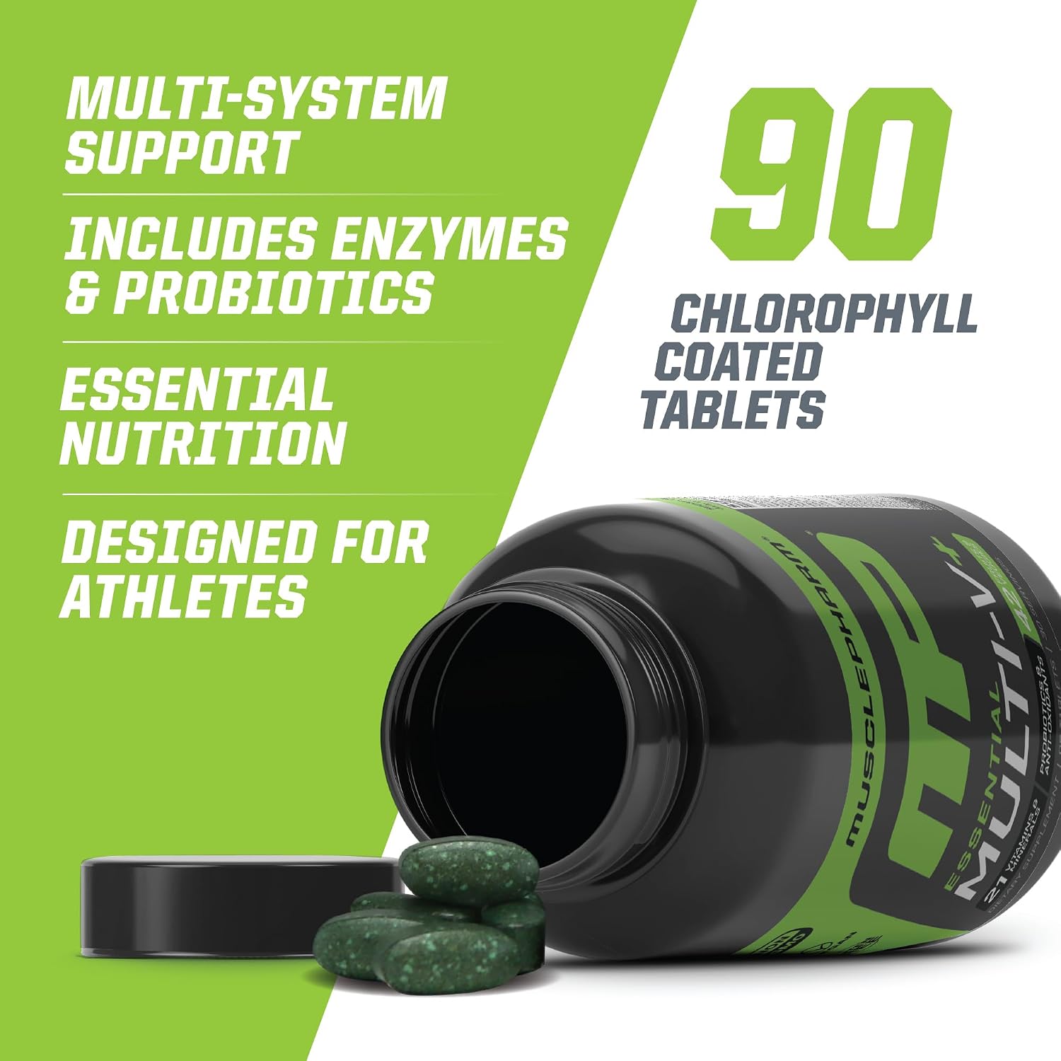 Muscle Pharm Essentials Multi-V+ - Multivitamínico para Deportistas, 90 Comprimidos