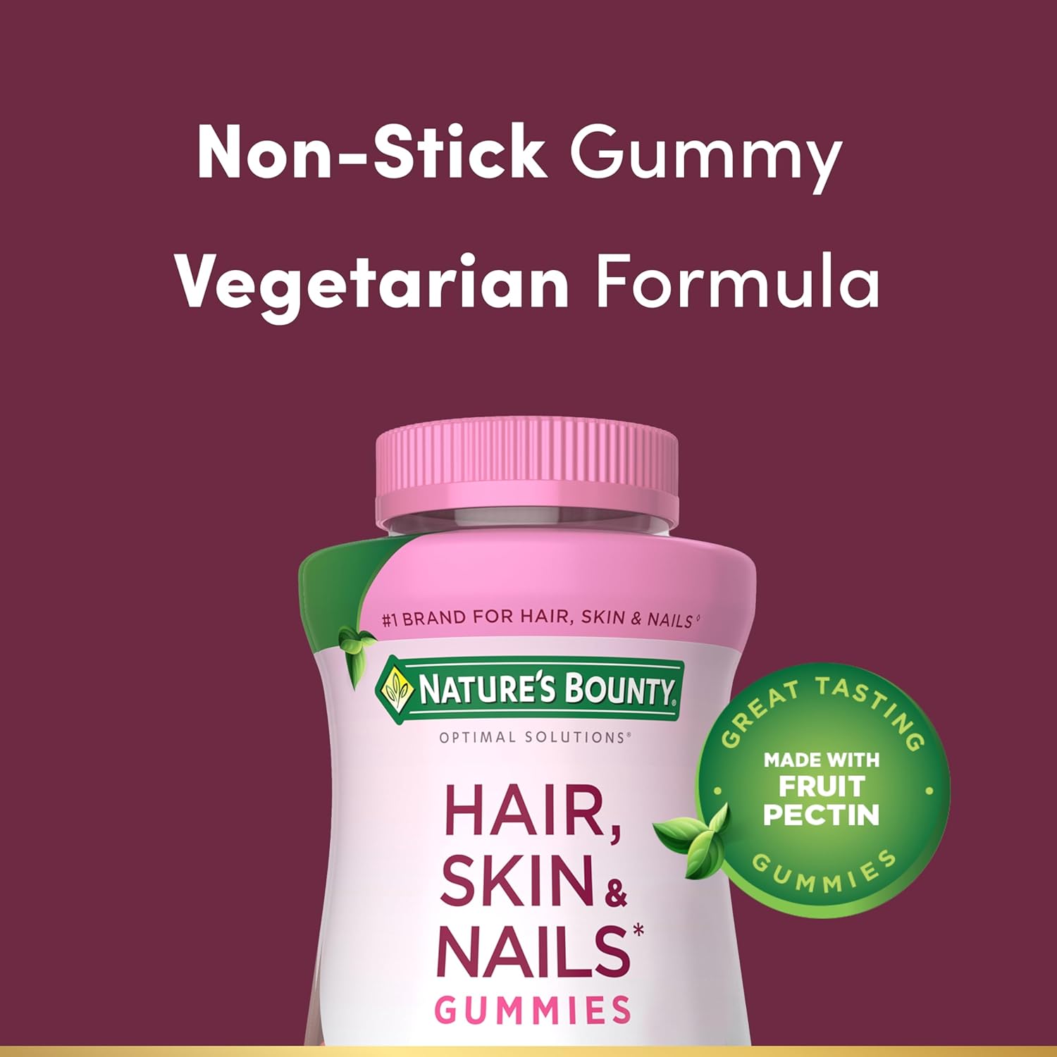 Nature's Bounty Gominolas de Biotina 2500 mcg para Cabello, Piel y Uñas – 200 uds sabor fresa