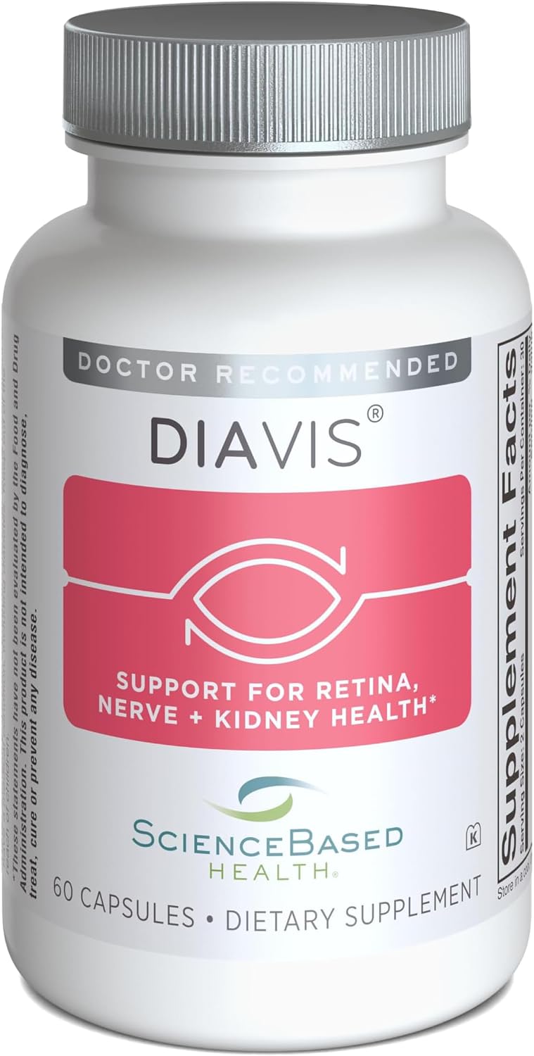 DiaVis – Suplemento para la salud retiniana y nerviosa – con benfotiamina, curcumina, resveratrol y extracto de uva – 60 cápsulas