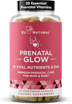Eu Natural Glow Prenatal Vitamins - 20-en-1 Multivitamínico con Folato y DHA Vegano