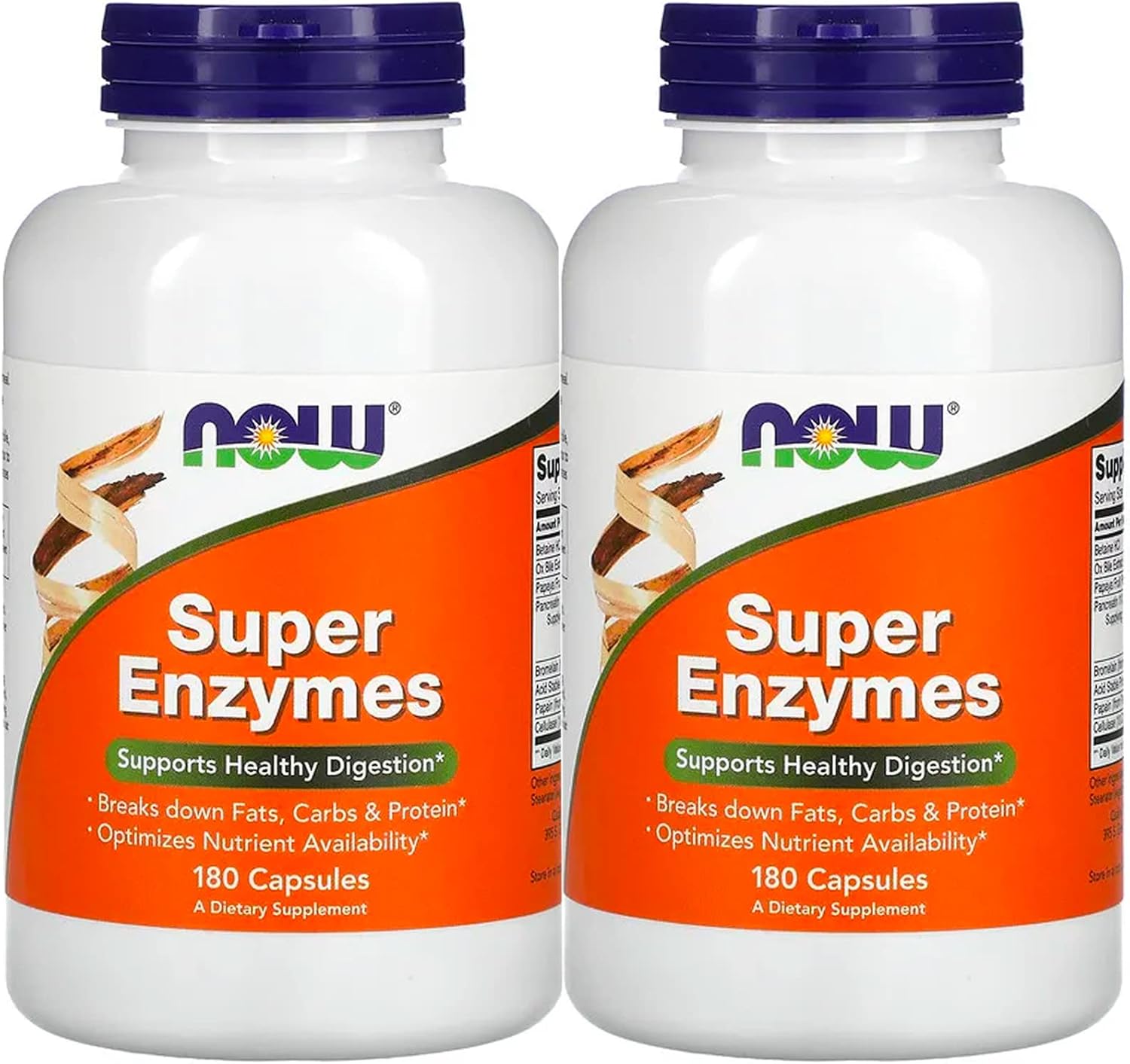 Now Foods Super Enzymes 180 Cápsulas, Pack de 2