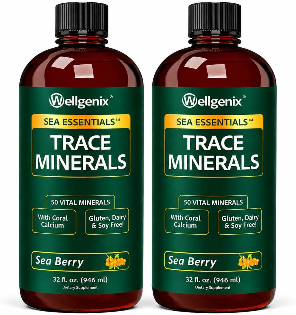 Wellgenix Sea Essentials Minerales Traza Líquidos, 6 Botellas de 946 ml (32 oz) cada una