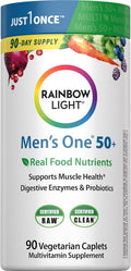 Rainbow Light Multivitamínico para Hombres 50+ One+ | 90 Comprimidos | Con Vitaminas C, D y Zinc | Nutrientes de Alimentos Reales, Enzimas Digestivas y Probióticos