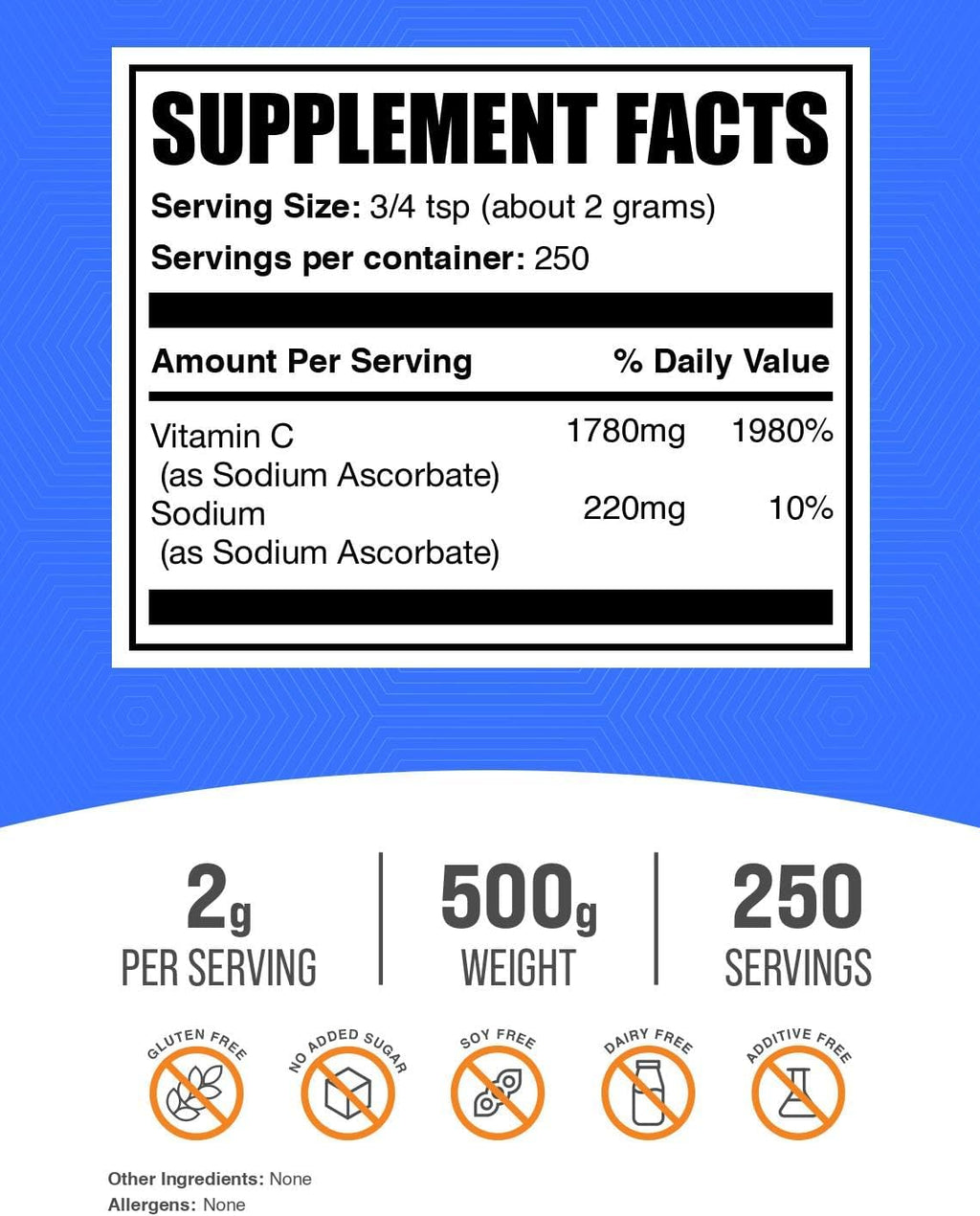 Sodium Ascorbate Powder – Buffered Vitamin C (500 g)