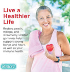 Restorz Vitamin D3 Gummies (120 uds) - Gominolas Veganas Sin Gluten - Sabores Melocotón, Mango y Fresa
