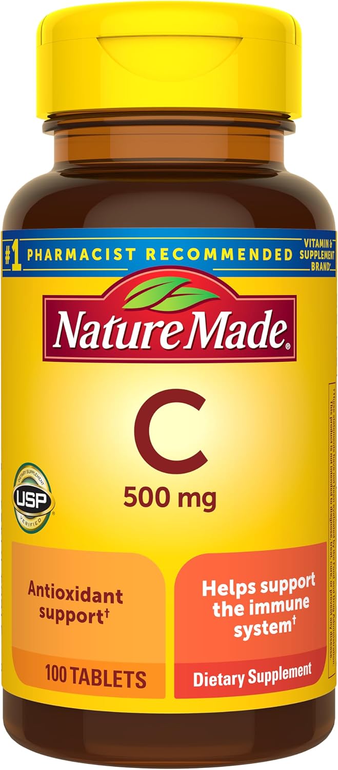 Nature Made Vitamin C 500 mg Chewable Orange Flavor Tablets – 4-Pack (240 Tablets)