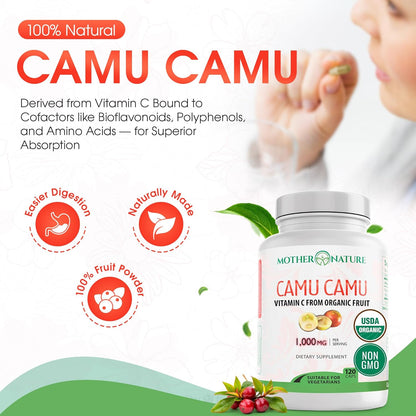 MNO Camu Camu Orgánico Vitamina C Natural - 120 Cápsulas – Image 6