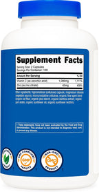 Nutricost Vitamina C con Zinc - 1000mg, 45mg, 120 Cápsulas