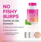 Pink Stork Total Prenatal Vitaminas con DHA - 60 Cápsulas (Menta)